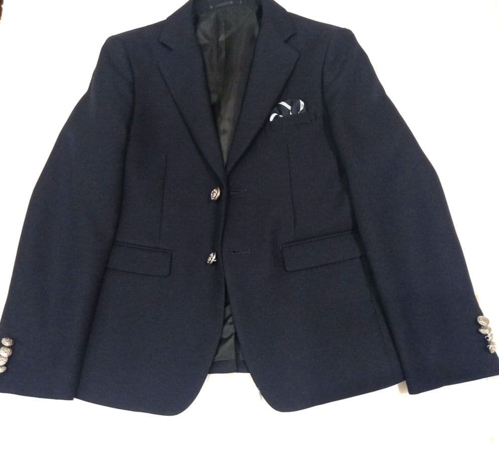 御依頼極美品ワンダーファクトリースーツ6点セット　ベスト銀ボタン濃紺150