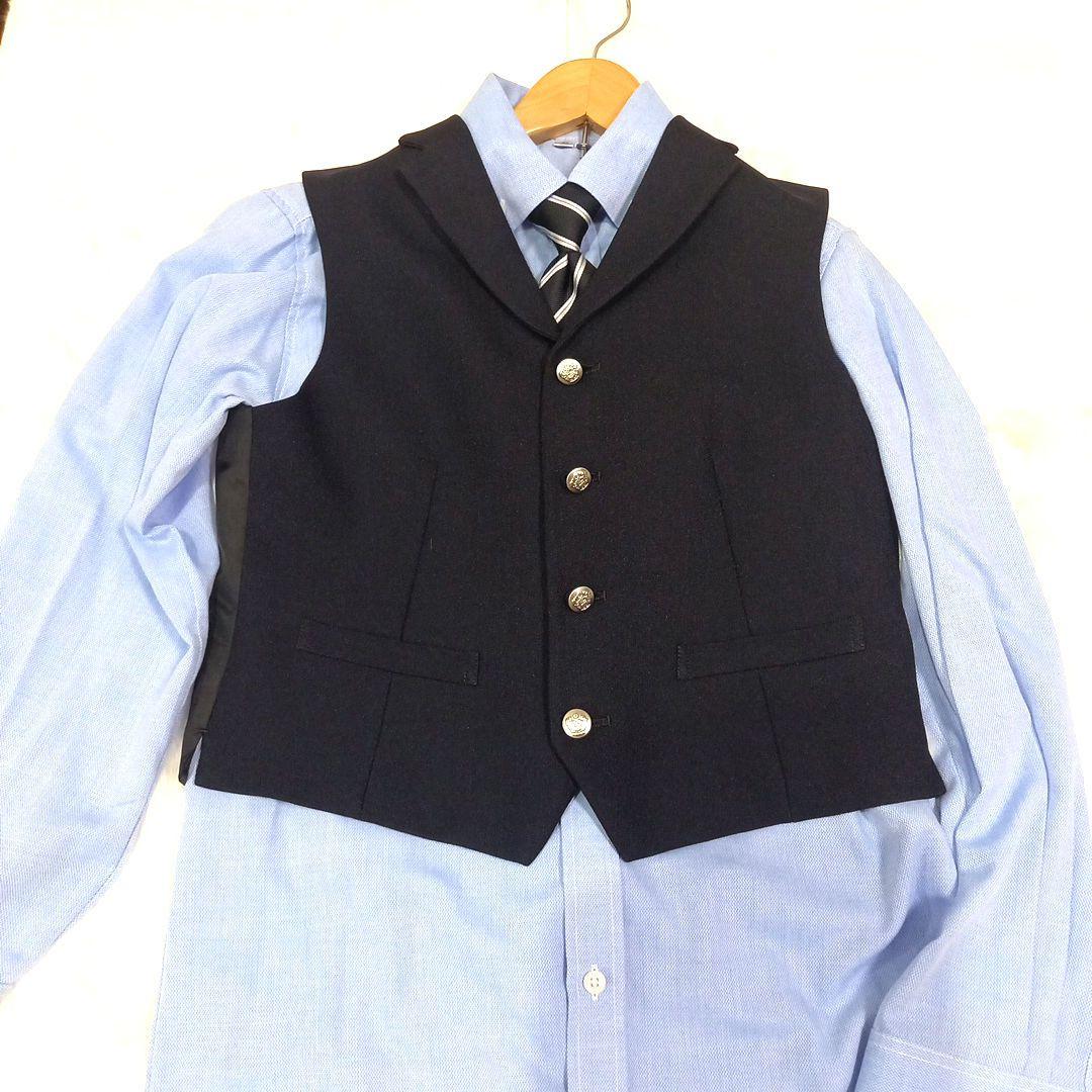 御依頼極美品ワンダーファクトリースーツ6点セット　ベスト銀ボタン濃紺150