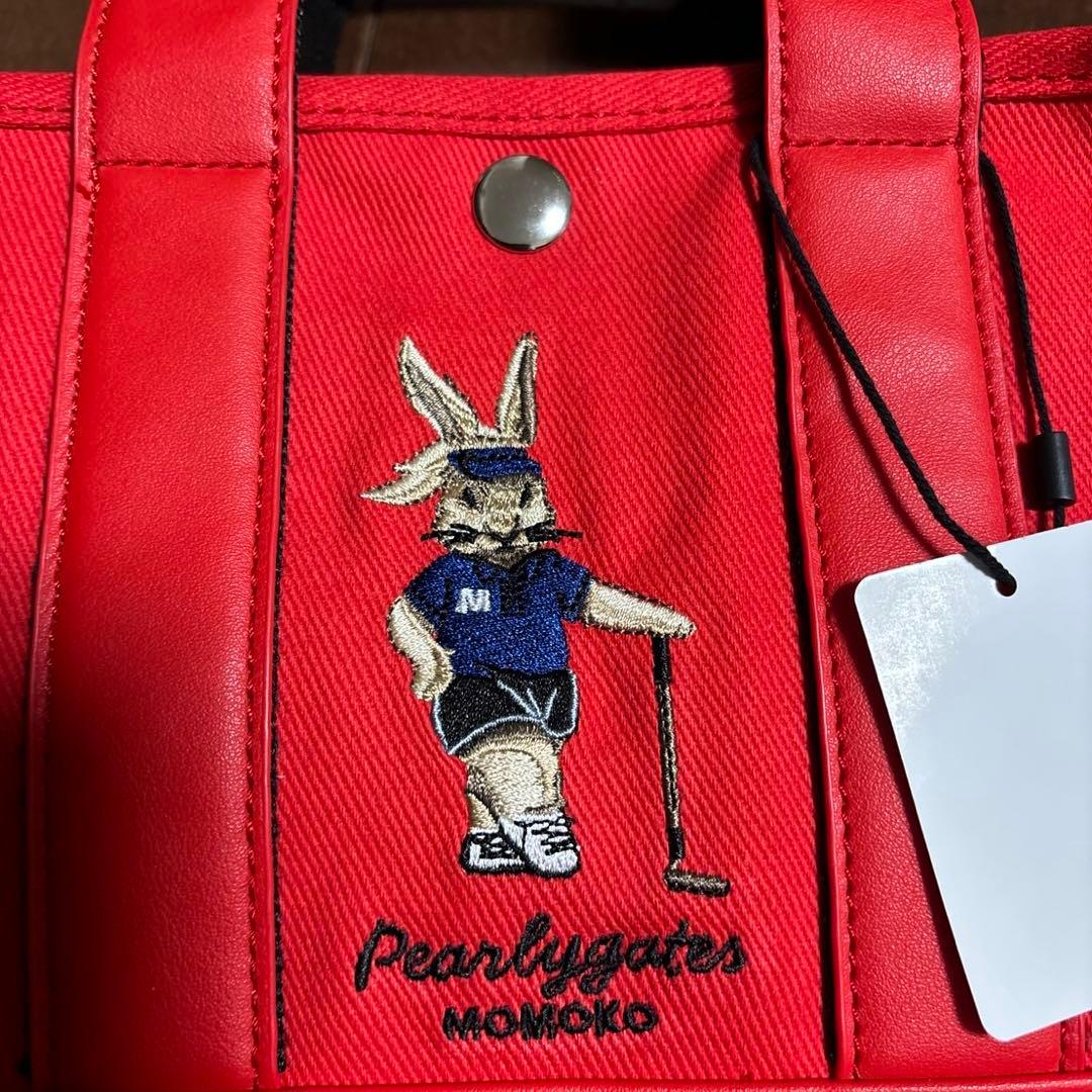 新品 PEARLY GATES GOLFカートバッグ ラビット刺繍　赤色