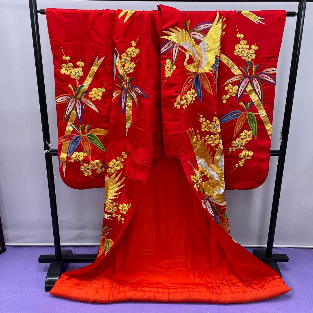 Y★3114★ 色打掛 豪華 金駒刺繍 相良刺繍 婚礼 新婦 結婚式 花嫁