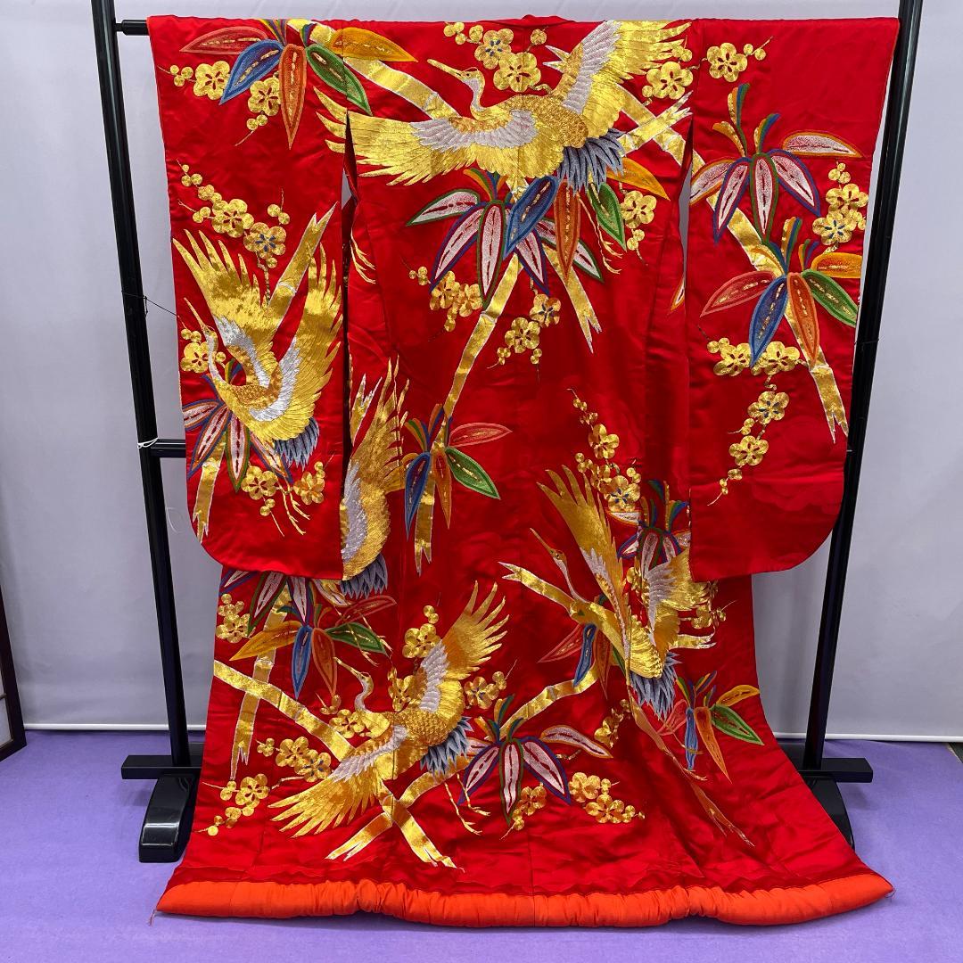 Y★3114★ 色打掛 豪華 金駒刺繍 相良刺繍 婚礼 新婦 結婚式 花嫁