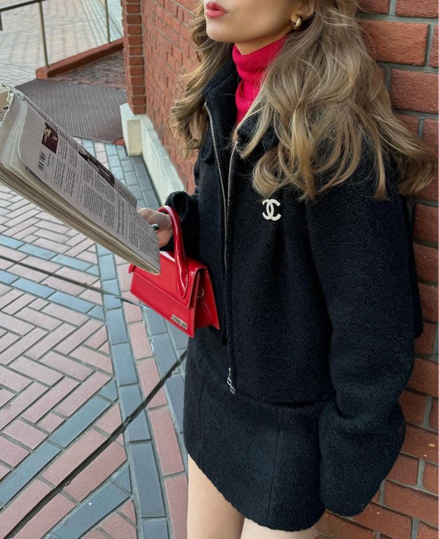 the toe スカートセットアップ　フリース　ボアコート