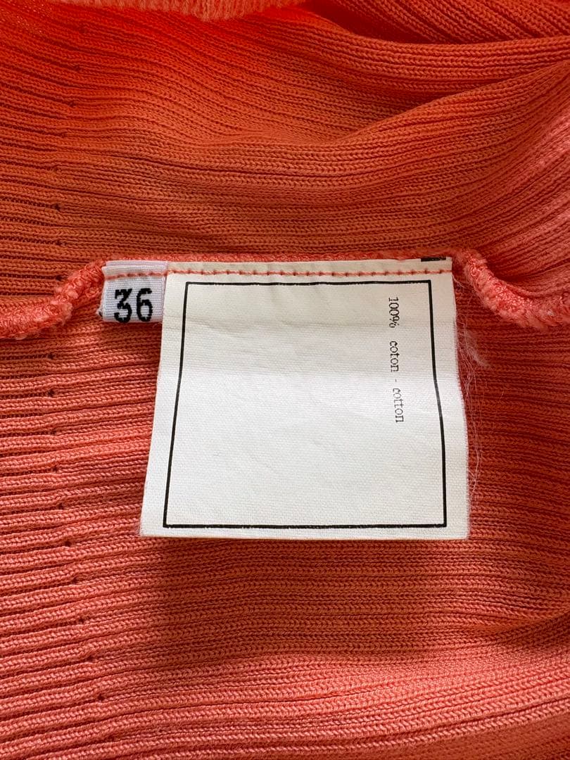 CHANEL オレンジ リブタンクトップ 36
