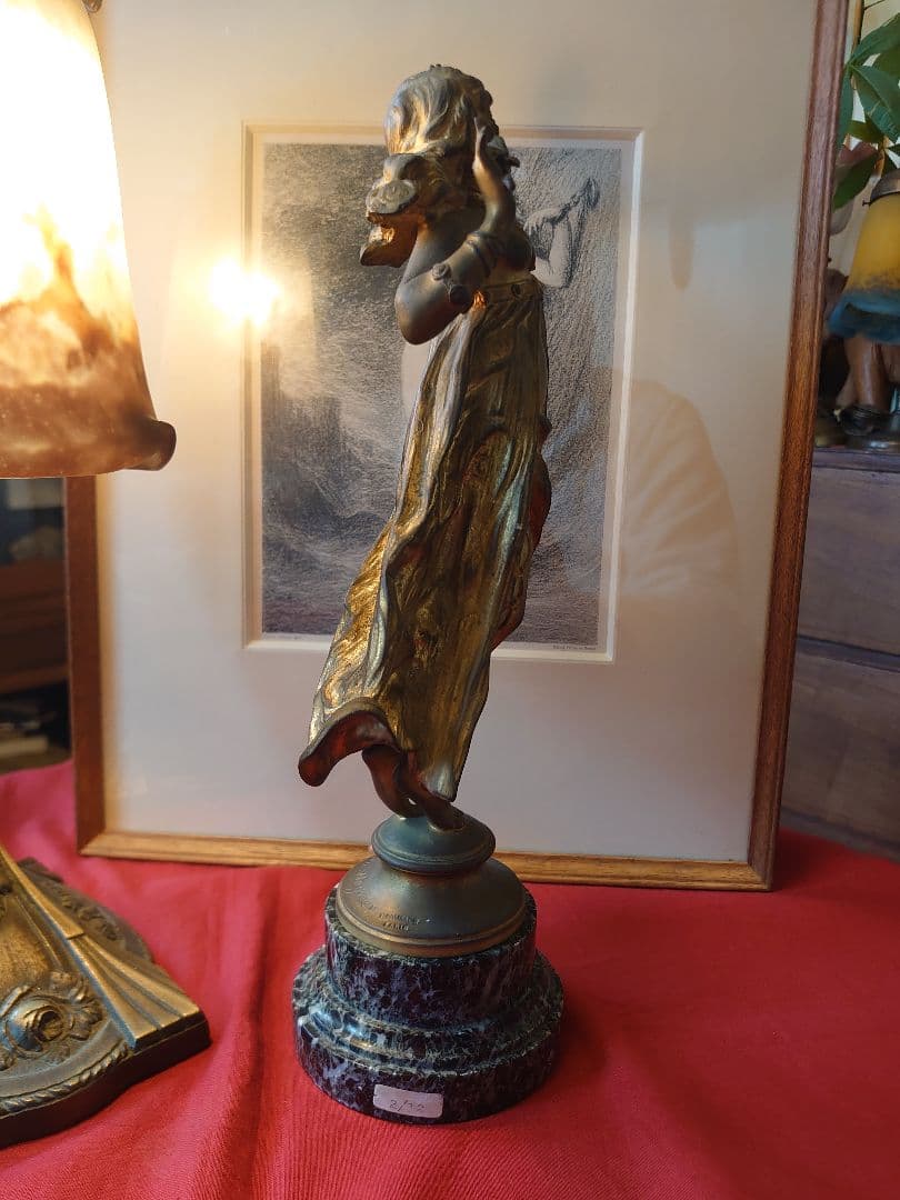 ドイツ19世紀 「Geo.Wagner」フランスアール・デコ　ダンサーブロンズ像