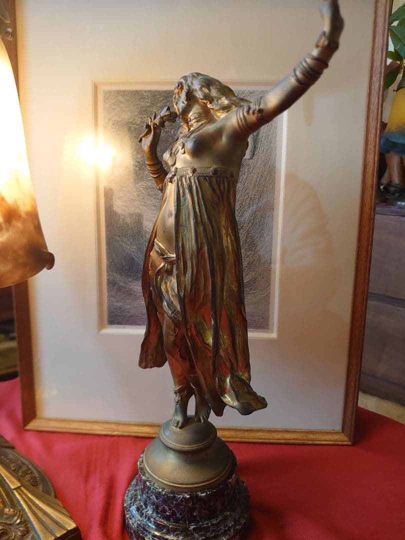 ドイツ19世紀 「Geo.Wagner」フランスアール・デコ　ダンサーブロンズ像