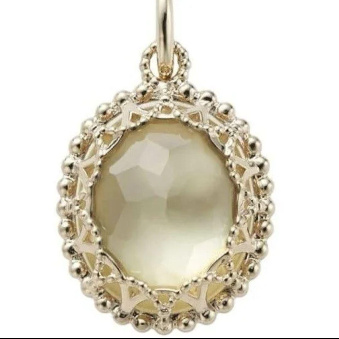 agete アガット K10 レモンクォーツ / シェル チャーム