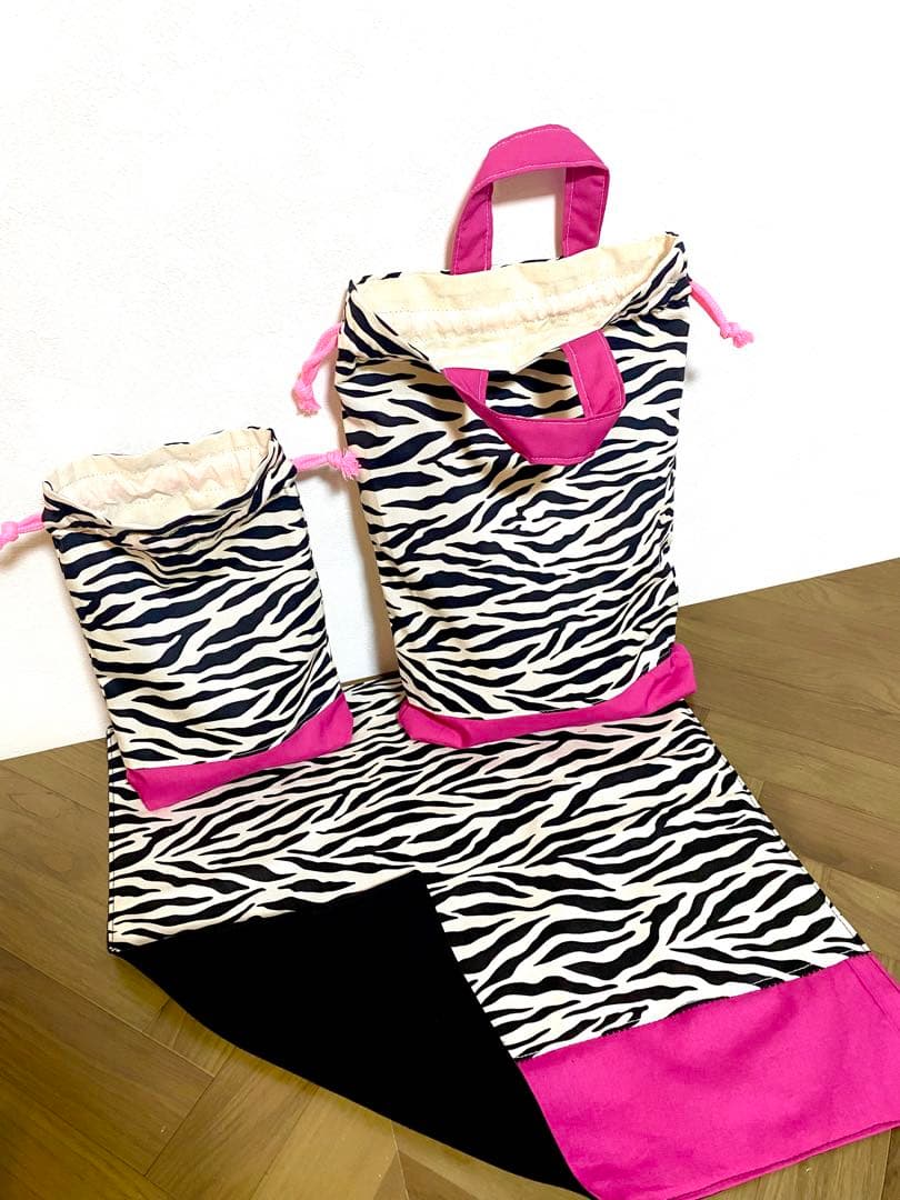 pooooon96　ゼブラ柄　ピンク　入園入学グッズ