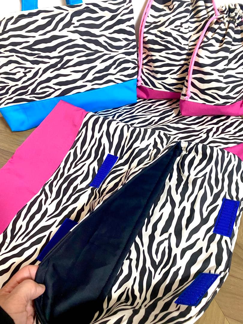 pooooon96　ゼブラ柄　ピンク　入園入学グッズ