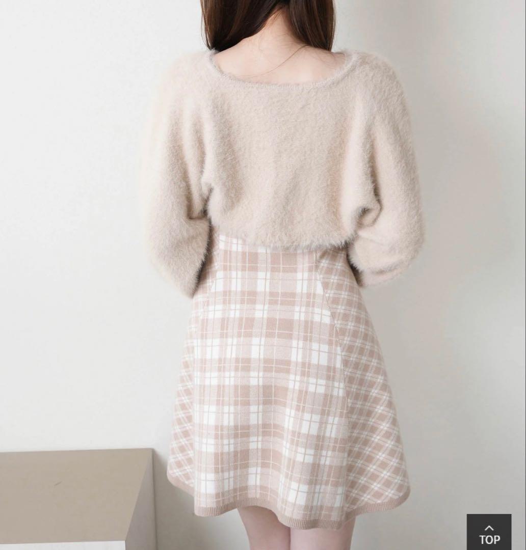 30新品リップサービス定価13090円フェザーチェックアンサンブルワンピースM