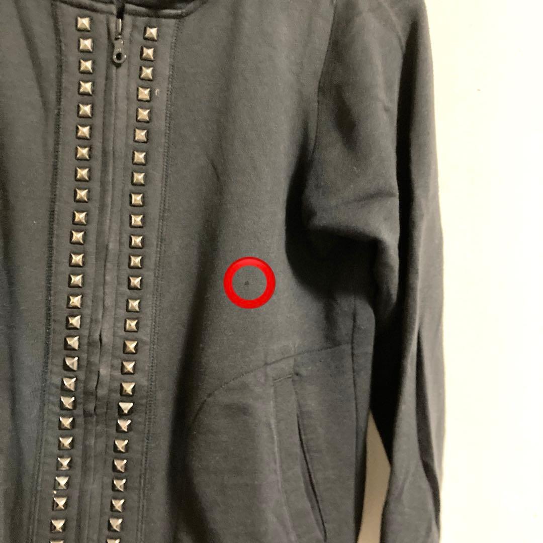 大人気　ヒステリックグラマー　スタッズ　ジップアップパーカー　黒　FREE