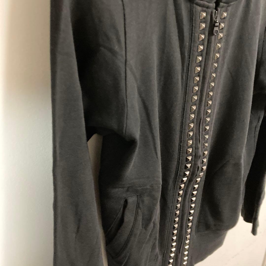 大人気　ヒステリックグラマー　スタッズ　ジップアップパーカー　黒　FREE