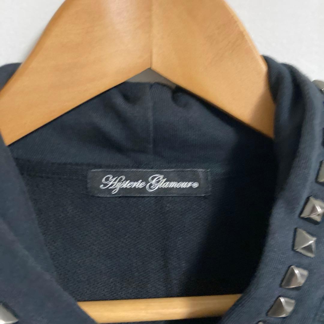 大人気　ヒステリックグラマー　スタッズ　ジップアップパーカー　黒　FREE