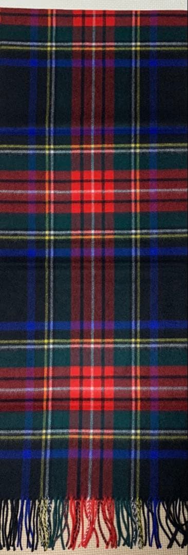 Johnstons of Elgin カシミヤ100％起毛チェック柄マフラー