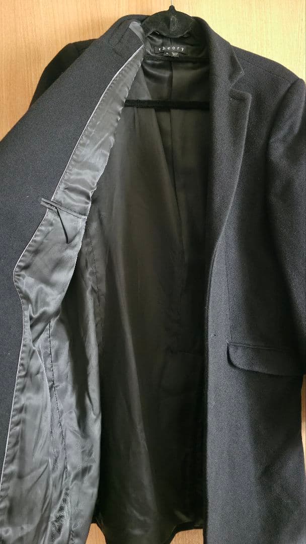 【美品】Theory チェスターコート 黒 サイズL