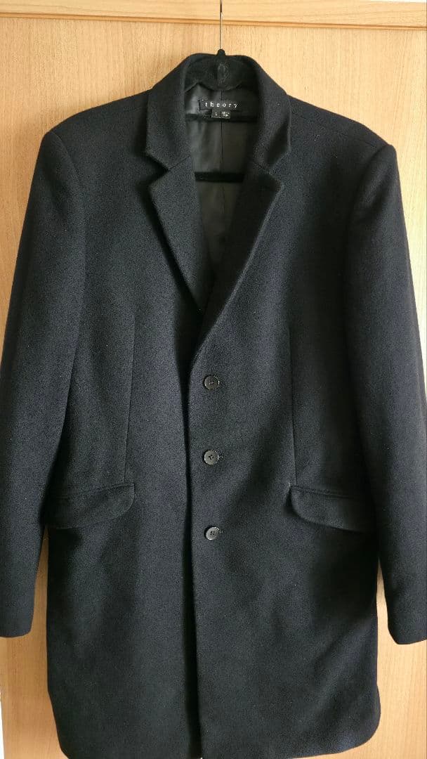 【美品】Theory チェスターコート 黒 サイズL