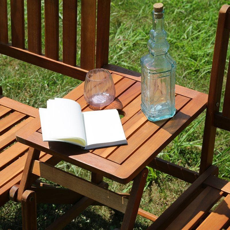 フォールディング ラブベンチ 天然木アカシア材 [5012]