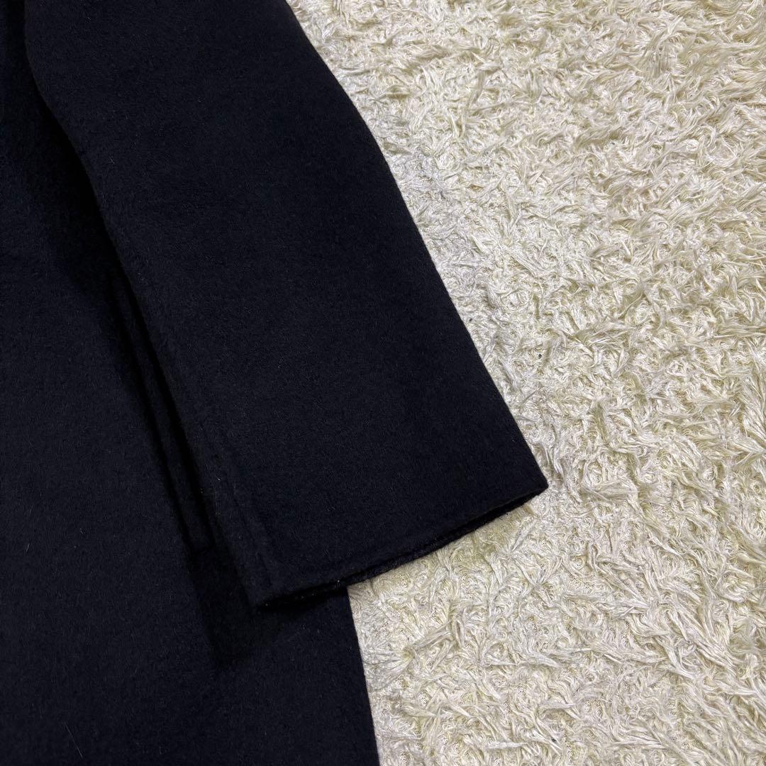 23区　大きいサイズ　フーディッド　アンゴラ　リバーコート　46 ブラック