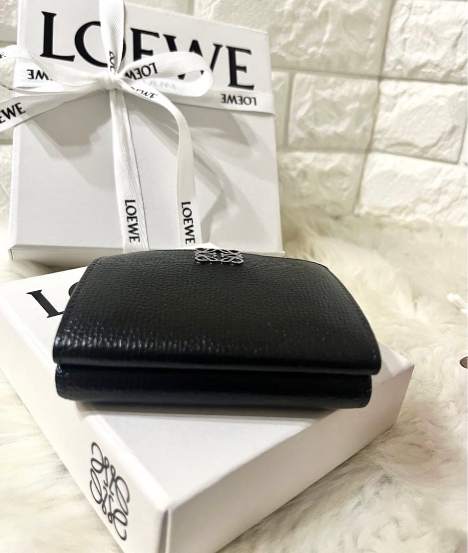 【極上美品】LOEWE ロエベ トライフォールド 三つ折り財布 箱・巾着付き