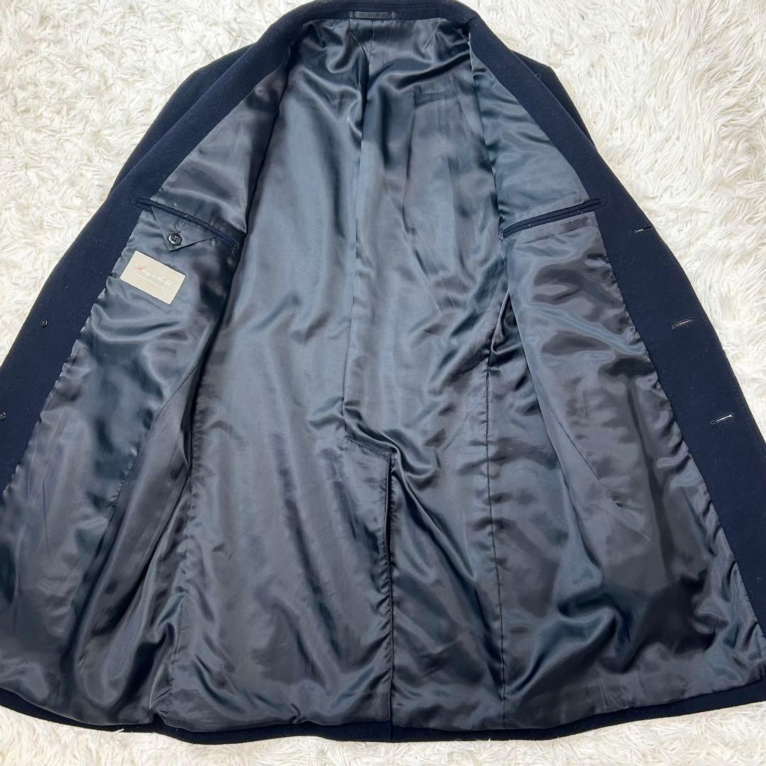 美品 ユナイテッドアローズ 最高級カシミヤ混 3B ロングチェスターコート XL