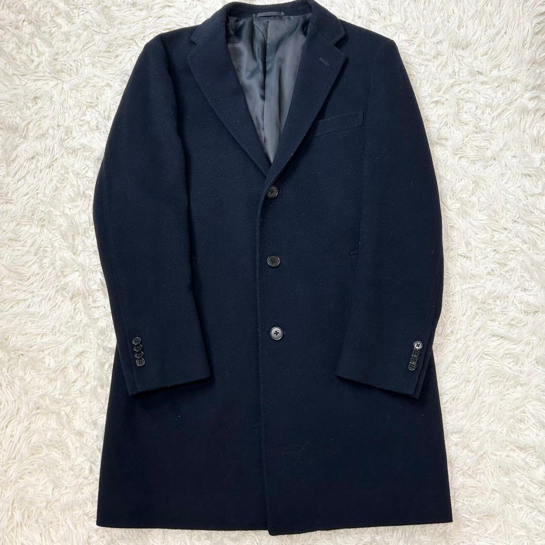美品 ユナイテッドアローズ 最高級カシミヤ混 3B ロングチェスターコート XL