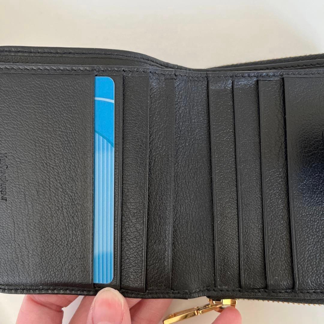 Yves Saint Laurent イヴサンローラン 二つ折り財布 ブラック