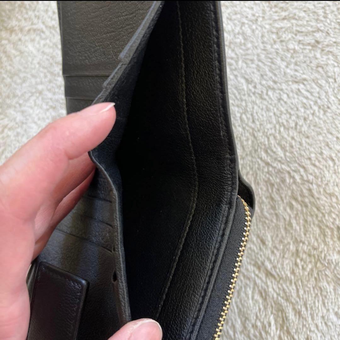 Yves Saint Laurent イヴサンローラン 二つ折り財布 ブラック