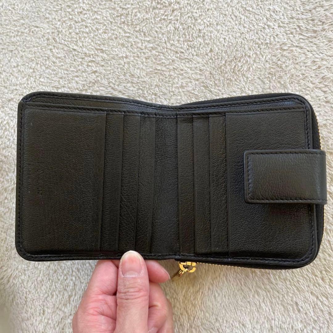 Yves Saint Laurent イヴサンローラン 二つ折り財布 ブラック