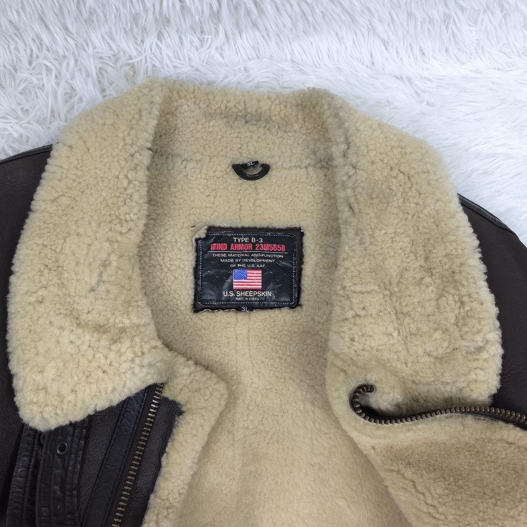 ✨美品✨ ウインドアーマー B-3タイプ ムートンジャケット 羊革 茶色