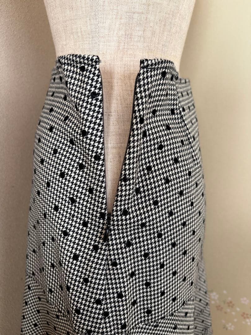 tricot COMME des GARCONS フレアスカート 白黒ドット