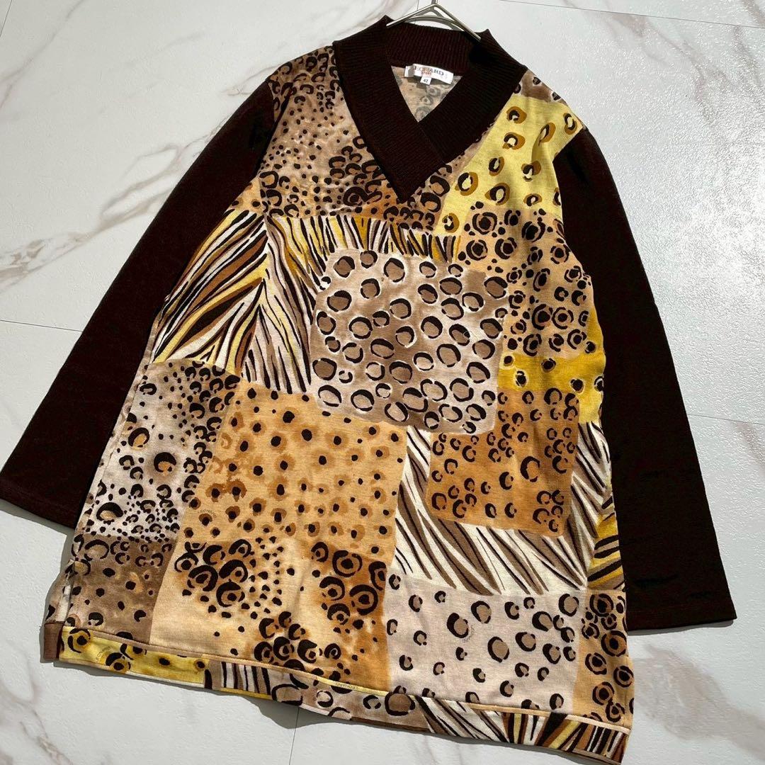 JYPセットLEONARD スポーツウール100豹柄 アニマル チュニック