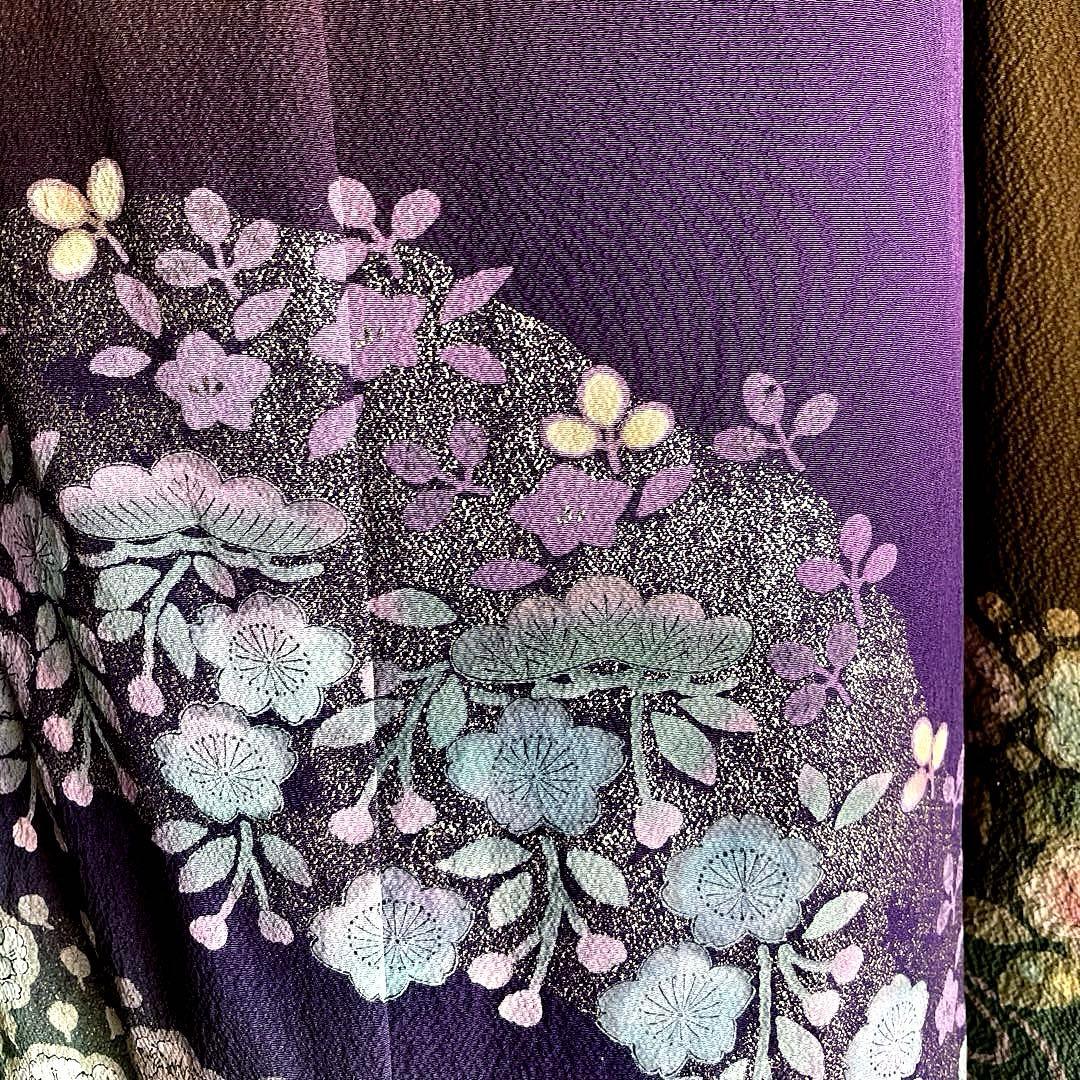 振袖フルセット　辻ヶ花　手描き友禅　ぼかし染め　成人式振袖　振袖　裄丈70