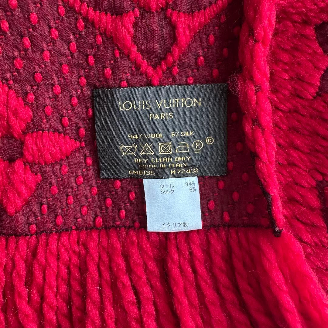 【正規品】　ルイヴィトン マフラー　赤