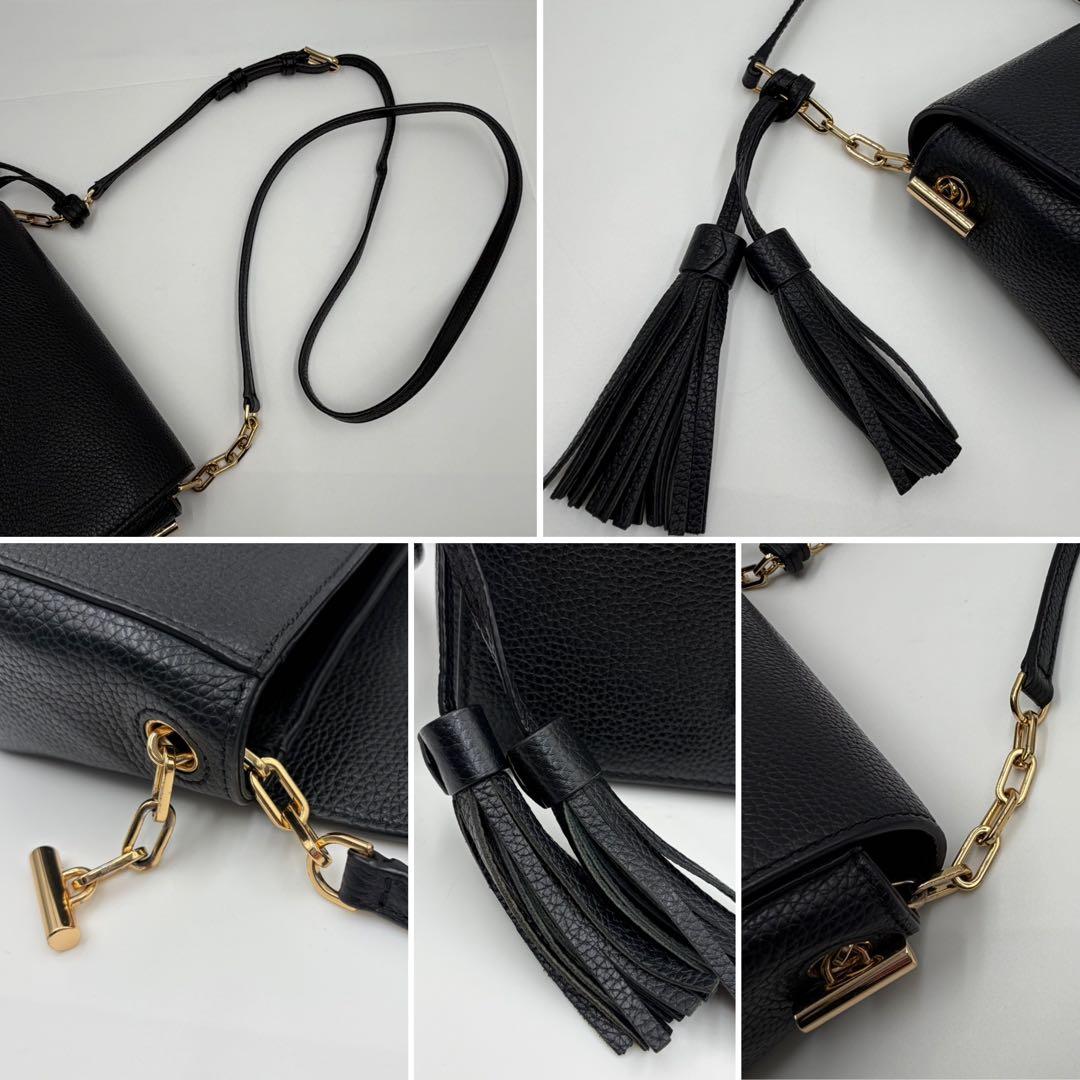 極美品 TORY BURCH ショルダーバッグ エンボスロゴ 自立可 黒 922