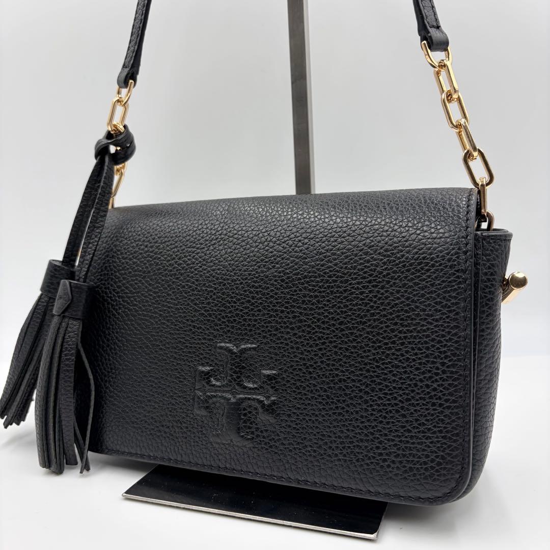 極美品 TORY BURCH ショルダーバッグ エンボスロゴ 自立可 黒 922