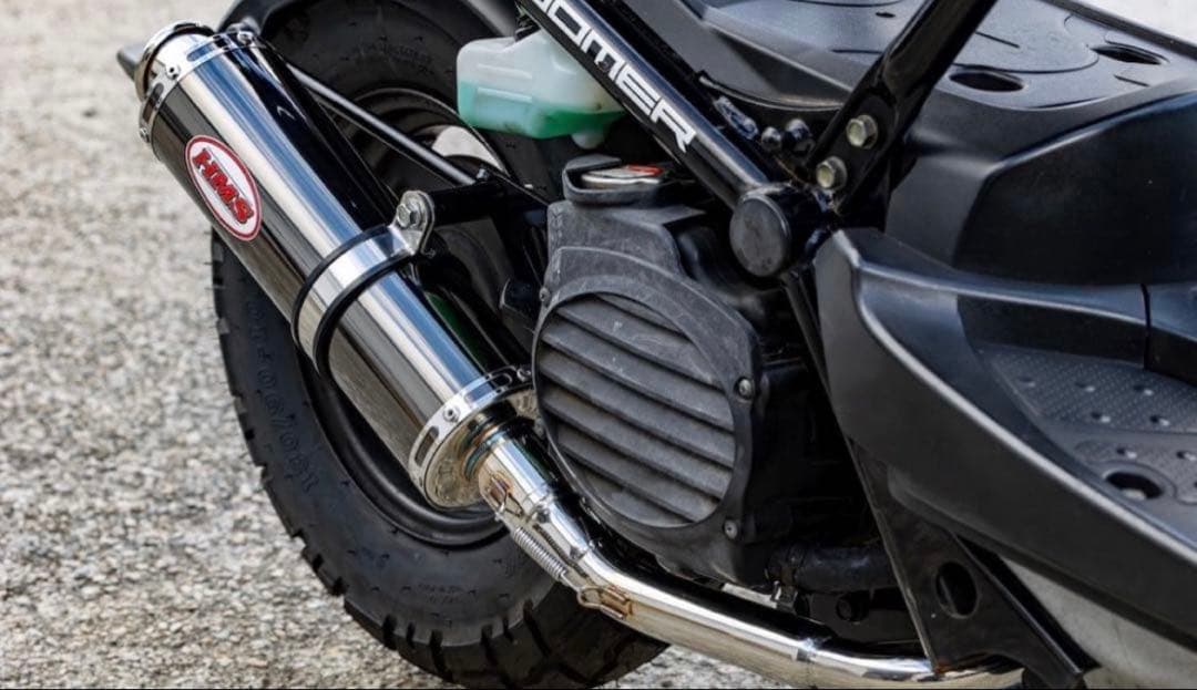 新 HMS製AF58 ズーマー 50 B2X ステンレスマフラー ブラック