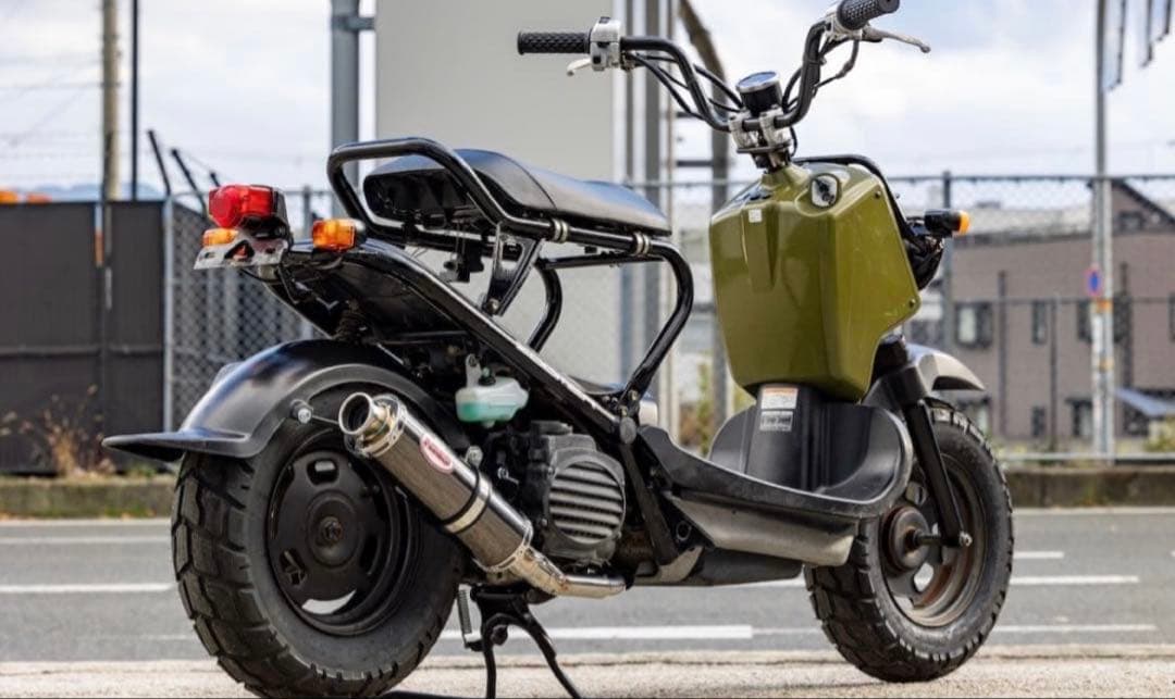 新 HMS製AF58 ズーマー 50 B2X ステンレスマフラー ブラック