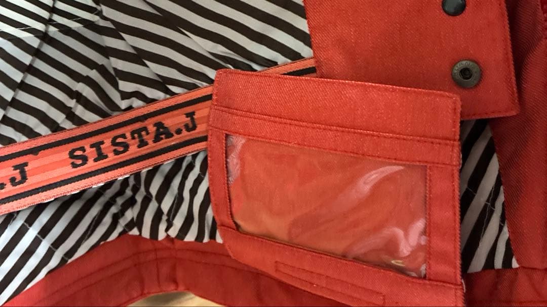 SISTA ESTIVO フード付きレッドスノーボードウェア上下