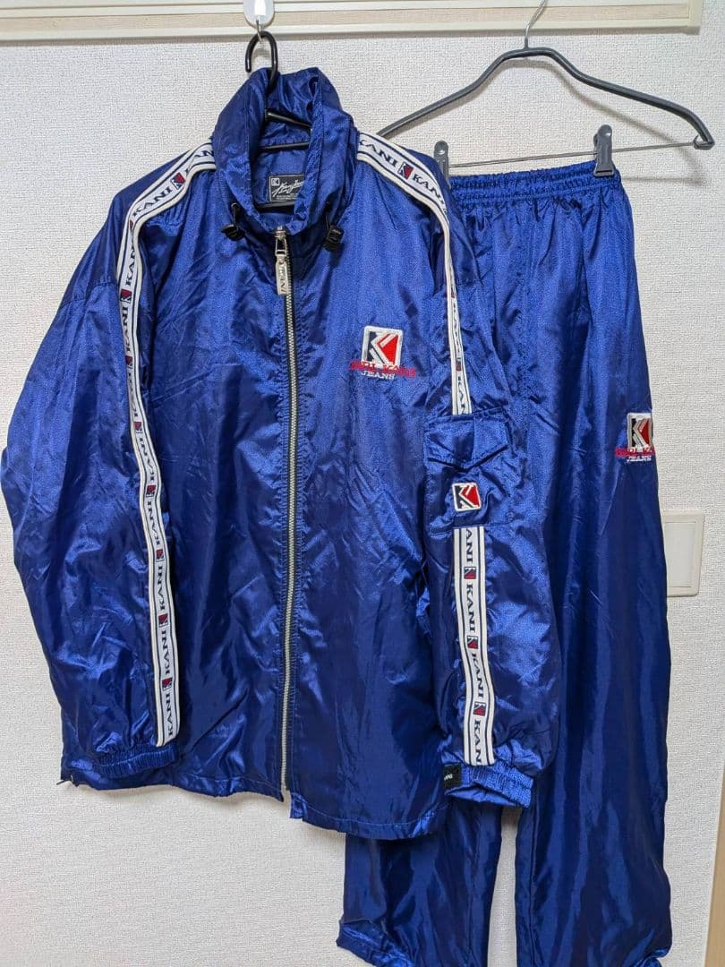 KARLKANI　KANIJEANS　カールカナイ　ナイロン　セットアップブルー