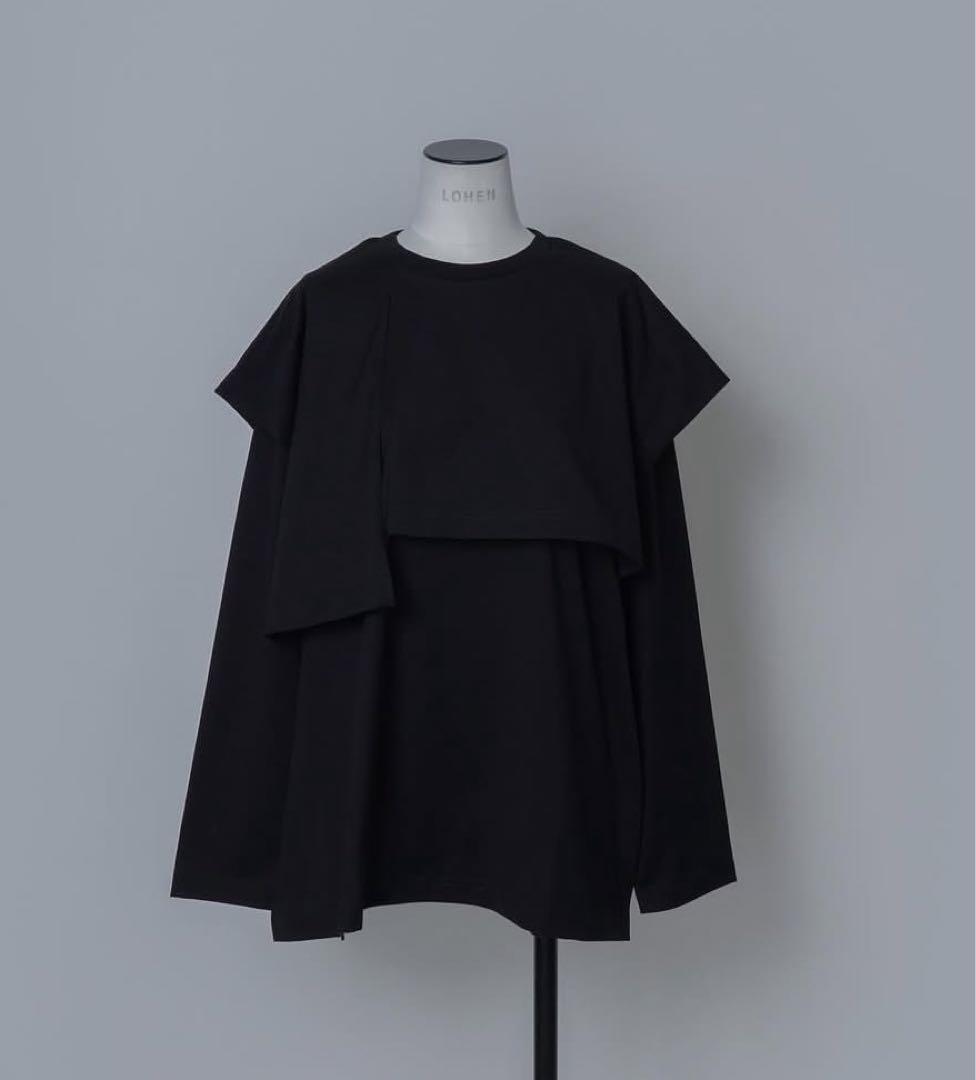 ローヘンlohen layered shirt T-shirt BLACK