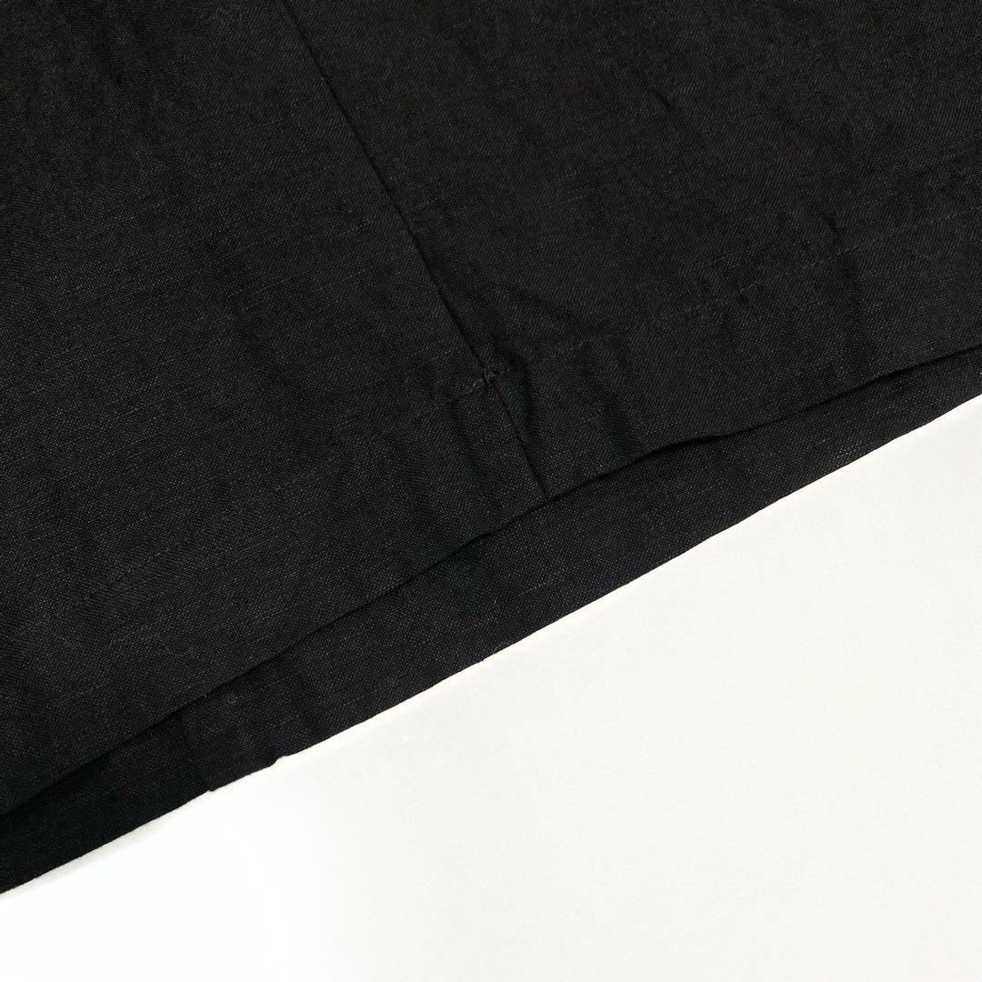 Y's ワイズ 21SS リネン レース ショルダードレス 黒1