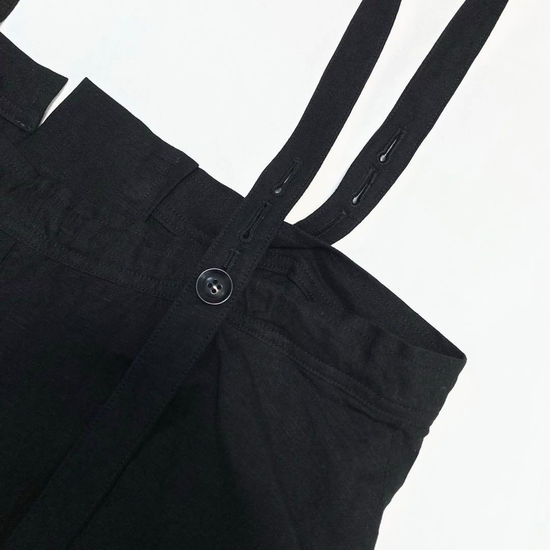 Y's ワイズ 21SS リネン レース ショルダードレス 黒1