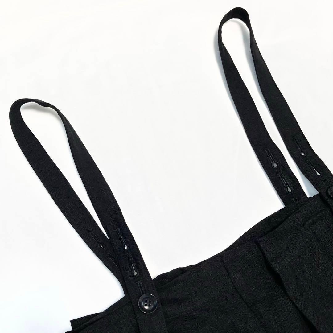 Y's ワイズ 21SS リネン レース ショルダードレス 黒1