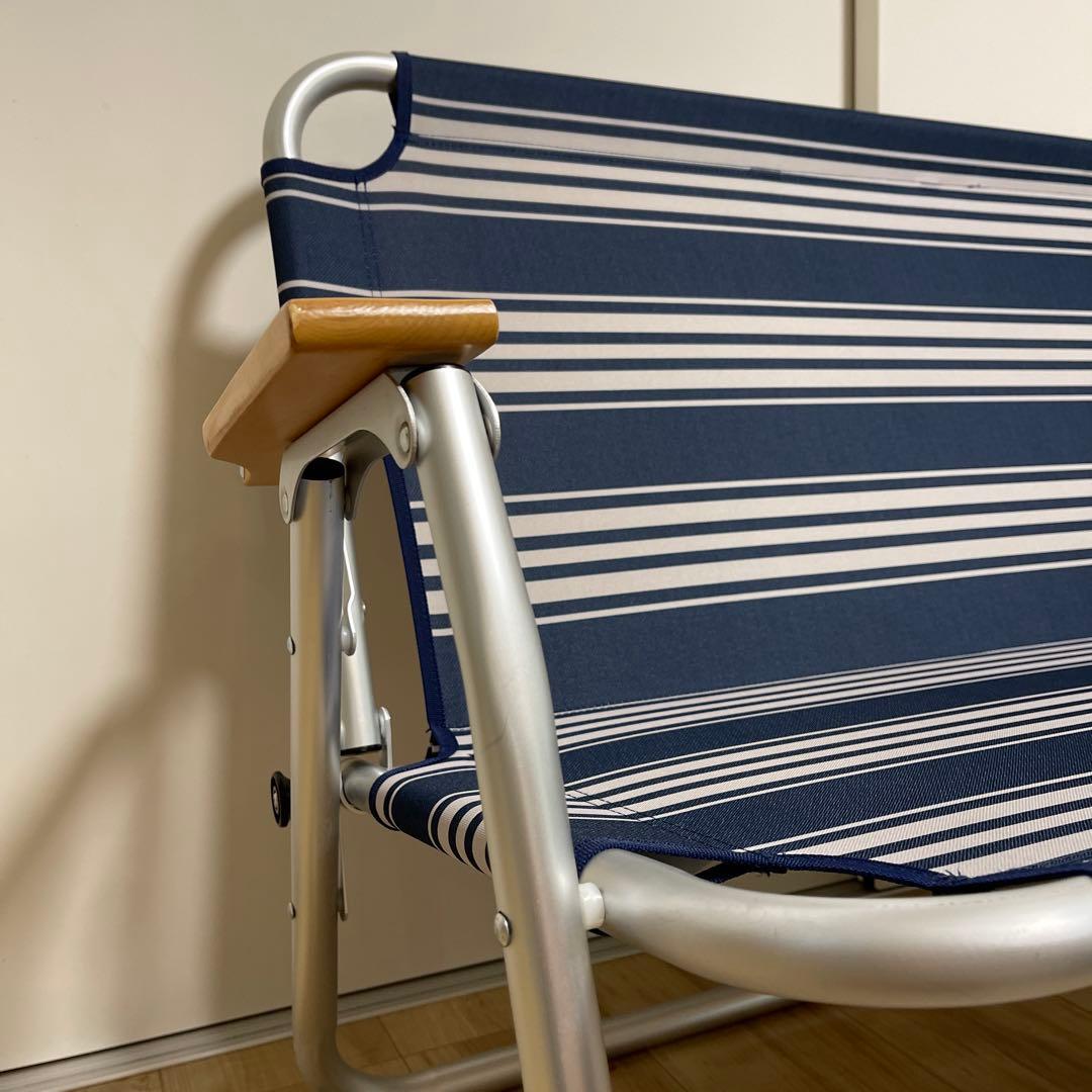 Coleman アウトドアベンチ ネイビー・ストライプ