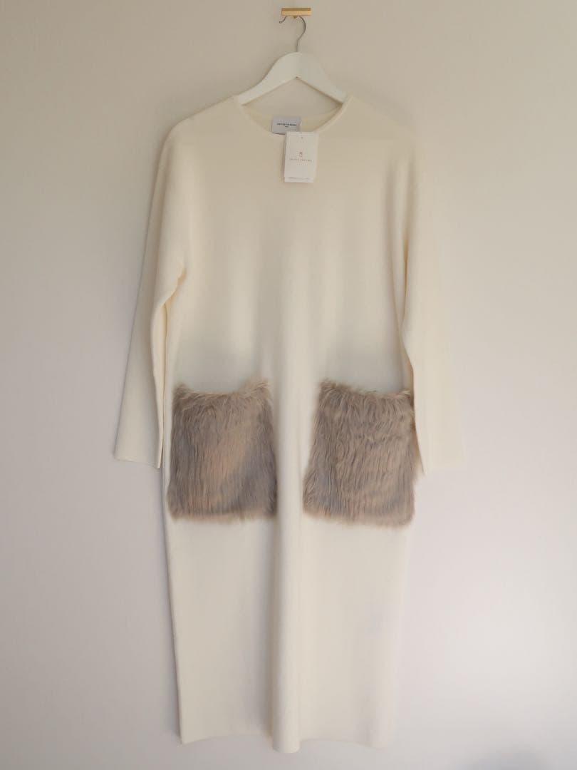新品 2025 UNITED ARROWS ポケットワンピース　オフホワイト