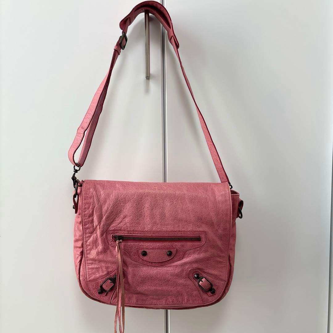 BALENCIAGA/バレンシアガ　フォルク　ピンク　ショルダーバッグ