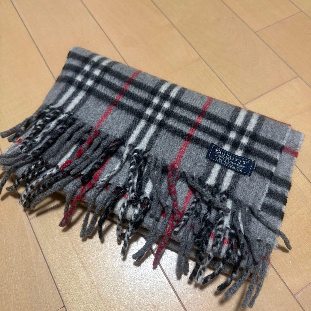 BURBERRY バーバリー マフラー カシミヤ100 ノバチェック グレー