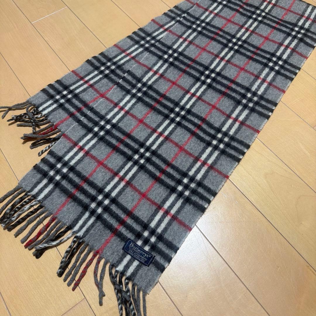 BURBERRY バーバリー マフラー カシミヤ100 ノバチェック グレー