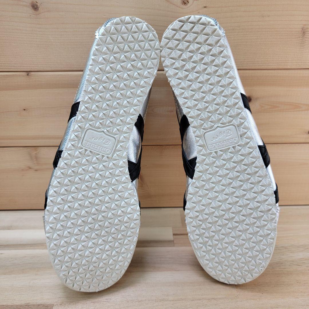 オニツカタイガー メキシコ66 シルバー/ブラック 23センチ