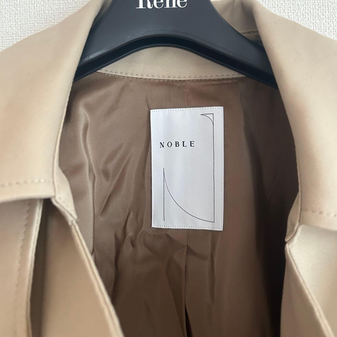 NOBLE コットンダブルクロスハーフコート ベージュ 36サイズ