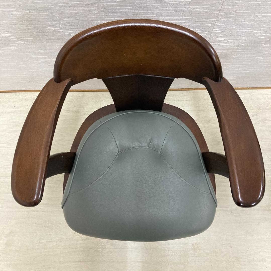 ナガノインテリア　回転式　アームチェア 　ダイニングチェア　椅子　２脚セット